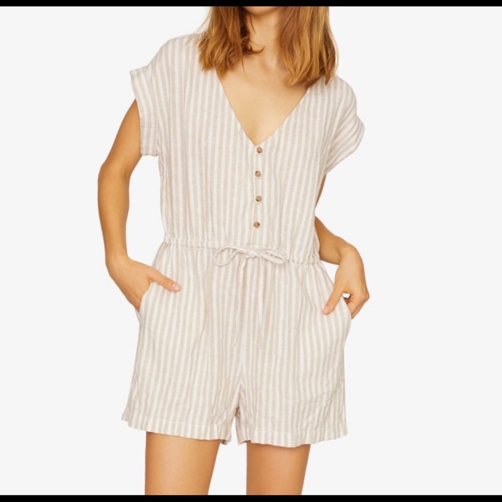 NWT Sanctuary Striped Romper Tan